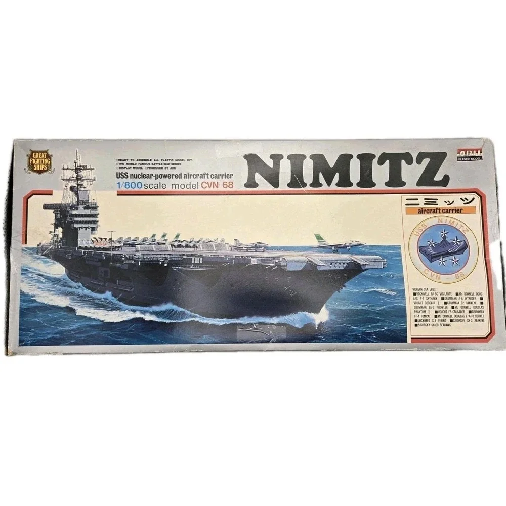 Arii USS Nimitz CVN-68 Aircraft Carrier Model Kit 1/800 Scale Open Complete